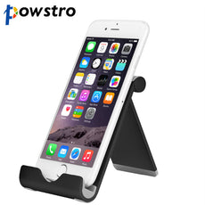 Powstro Foldable Aluminum Phone Holder 360 Degree Rotation Stand Bracket Anti-slip for Smartphone Tablet with Silicone button