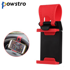 Powstro Car Steering Wheel Phone Holder Clip Silicone Universal Smartphone MP4 Bracket Stand Clip for Samsung Iphone