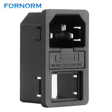 FORNORM Rocker Socket Switch Connector Plug 10A Fuse Power Socket Inlet Male Supply Connector Plug 10A 250V