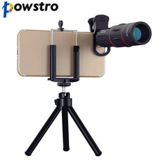 POWSTRO 18X Zoom 1000m 3280ft Telescope Mobile Lens Outdoor with Telescope Phone Camera Lens Tripod Clip For iPhone For Samsung