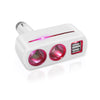 Dual USB Car Charger 3.1A Phone USB Charger Adapter With 2 Cigarette Lighter Socket Universal For iPhone Android iPad Tablet
