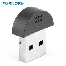 FORNORM USB 2.0 Microphone Super Mini Mic for Laptop Driverfree Voice Recognition Audio Receiver Adapter for Lectures Teaching