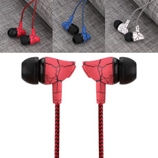 Wired 3.5mm Fashion Design Nylon Braided Crack Earphone Cloth Rope Earpieces Stereo Bass MP3 Music Wired Headset with Microphone for Cellphone MP3 MP4