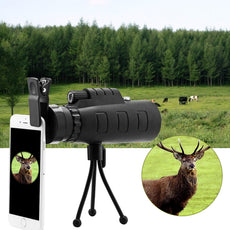 HD Optical Monocular Telescope Phone Lens with Phone Clip and Tripod for Ball Game Concert Theater Opera with Green Film Multicoated Glass Lens and BK4 Prism