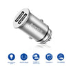 POWSTRO Car Phone Charger Super Mini Zinc Alloy Dual USB Car Charger 4.8A Support Smart Fast Charging For iPhome Samsung LG HTC