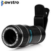 POWSTRO 12X Zoom Mobile Phone Lens Telescope Camera Lens Clip-on For iPhone 7 6 6S plus For Samsung S7 For HTC edge Smartphones