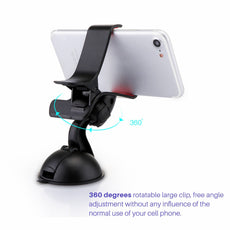 Powstro Car Windshield Phone Holder Windscreen Dashboard Car Stand Mobile Console Bracket Clips On Universal For All Phone