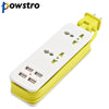 Powstro Home Office Protector With 4 USB Charger 2 Universal AC Plug Multi-Outlet Travel Power Strips Cable 1.5m EU Plug