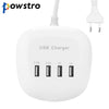 Powstro 4 USB Ports EU Plug Fast Charger Universal Potable 5V 4A Wall Charger Travel Adapter for Smartphone Pad Huawei