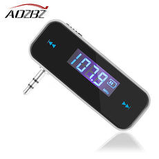 Aozbz Wireless 3.5mm Car FM Transmitter for iPhone 5 6 LCD Display Music Audio FM Modulator MP3 Player Transmitter for Samsung