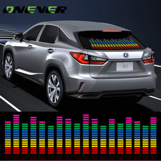 90*25CM Car Music Rhythm LED Decoration Flash Light Music Activated Equalizer Voice Sound Control Music Lamp Car Styling Sticker