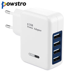 USB Wall Charger 4 Port 5V 3.1A Travel Adapter Mobile Phone Converter Smart Fast Charging with EU Plug for iPhone Sansung Xiaomi