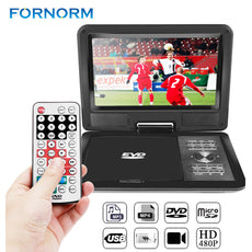 FORNORM 9" 720P LCD HD DVD Player 270 Degree Swivel Screen Portable  Digital Multimedia  With FM TV Game Player