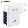 Powstro 4 Port USB Wall Charger 15.5W International Travel Adapter and Converter Smart Technology with US and EU Plug