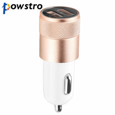 Powstro Aluminium 3.1A Car Charger Dual USB 2.1A 1A Vehicle Charger Adapter Universal For iPhone Tablet Mobile Phone Charger