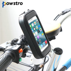 Powstro 4.7 5.5 inch Motorcycle Bicycle Bike Handlebar Phone Holder Mount Bracket Stand Waterproof Case Bag For iphone Samsung