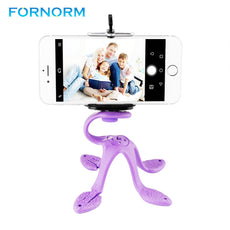 FORNORM Mini Purple Tripod  Mount Portable Phone Flexible Stand Sports Camera Holder For Smartphone