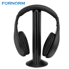 FORNORM High Quality 5 in 1 Wireless Headphones Watch TV Earphone Cordless Headset for MP3 PC Stereo TV FM for iPod