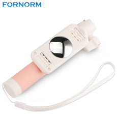 FORNORM Mini Selfie Stick Wired Silicone Handle Monopod With Button For iPhone8 7 7plus for Android for Samsung Huawei HTC
