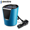 Powstro 3.1A 12V-24V Dual USB Car Charger + 2 Cigarette Lighter Power Adapter Socket Splitter + u disk play for smartphone