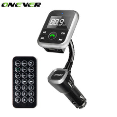 Onever Car Handsfree FM transmitter with Remote Control Wireless Audio Radio Modulator Bluetooth Car Kit Support USB/SD/TF Card
