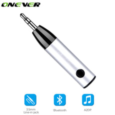 Onever 3.5mm Jack Bluetooth Audio Receiver Mini Wireless Bluetooth Car Kit Hands free Adapter AUX with Mic for Speaker Headphone