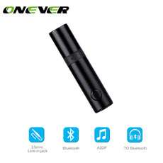 Onever Mini Wireless Bluetooth Car Kit Hands free 3.5mm Jack Bluetooth Audio Receiver Adapter AUX with Mic for Speaker Headphone