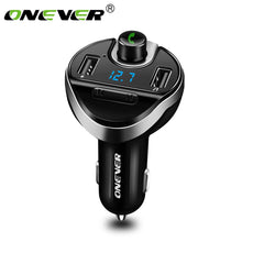 Onever FM Transmitter Bluetooth Wireless FM Modulator Radio Hands Free Car Kit Car MP3 Audio Player with USB Car Charger TF U