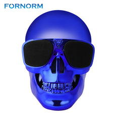 FORNORM Bluetooth Speaker Wireless Skull Subwoofer Sunglass Clear Stereo Portable  Plastic Metallic Shape Loudspeaker