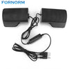 FORNORM Portable Wired USB Powered Multimedia Computer Stereo Speaker Soundbar for Laptop XP Vista Win 7 Mac and OSX