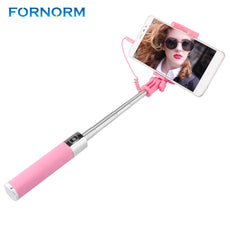FORNORM Mini Selfie Stick With Button Wired Silicone Handle Monopod Universal For iPhone6 5 Android Samsung Huawei Xiaomi Sticks