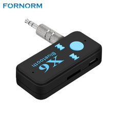 Handsfree Car Kit Bluetooth Receiver 3.5mm Bluetooth Audio Receiver Wireless Streaming A2DP Music Adapter with TF Card Slot