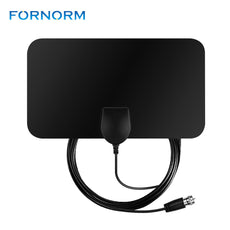 Fornorm 1080P Digtial HDTV Antenna 25 Miles Range Indoor Flat TV Antenna with Coaxial Euro Adapter 21*12cm (no amplifier)