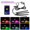 4pcs Bluetooth Phone Control Car Interior RGB Strip Light Flexible Atmosphere Lamp Kit Foot Lamp Decorative Voice/Music Control Timing for Android iOS