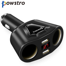 Powstro 3.1A Dual USB Car Charger LED Car Cigarette Lighter Power Socket Charger Adapter With 2 Port Cigarette Lighter