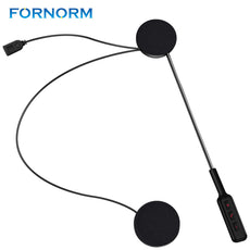 FORNORM Motorcycle Helmet USB Bluetooth Headset Earphone Microphone Rechargeable Handfree Call Motorbike