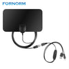 FORNORM 1080P Digtial HDTV Antenna 25 Miles Without Amplifier Range Indoor Flat TV Antenna with Coaxial Euro Adapter