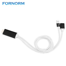 FORNORM Wired 1080P Cast & Charger to HDMI/HD TV Stick Cable Miracast Airplay Mirroring Adapter For IOS 8.0 Android OS 4.4
