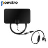 FORNORM 1080P HDTV Antenna Range 50 Miles Flat TV Antenna with Coaxial Euro Adapter for Indoor & USB Powered Amplifier