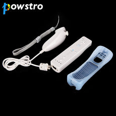 Powstro Game Handle 2 in 1 Remote controller Built in Motion Plus MP Bluetooth  Remote Nunchuck Controller for Nintendo Wii