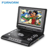 Fornorm 7.8"LCD Display DVD Player 270 Degree Swivel Screen Portable TV Game Player With USB SD Card Reader Car Charger Gamepad