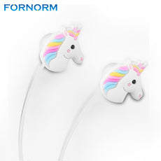 Cute Unicorns Cartoon Earphones Colorful Rainbow Horse In-ear Earphone 3.5mm Earbuds With Mic For Xiaomi Smartphone Kids Gifts