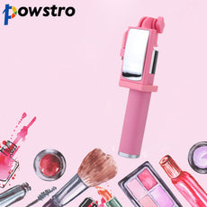 Handheld Adjustable 270 Degree Flexible Telescoping Selfie Stick 3.5mm Wired Control with Mirror Smartphone for iPhone Samsung