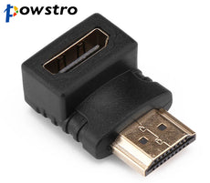 POWSTRO HD 1080P 90 Degree HDMI Male to HDMI Female Gold Plated Connector Coupler V1.4 Saver