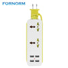 FORNORM EU Plug Extension Socket Outlet Portable Travel Power Strip Surge Protector with 4 USB 5V 2A Output) Smart Charger Wall