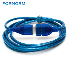 FORNORM 1m 3m USB 2.0 Extend Cable Blue Transparent Wholesale Extended USB Cable For Cameras Computer Peripherals High-quality