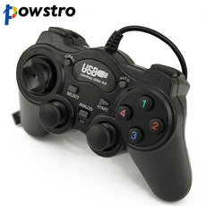 Powstro Black Gamepad Wired USB 2.0 Joystick Joypad Gamepad Game Controller For PC Laptop Computer For Win7/8/10 XP/ For Vista