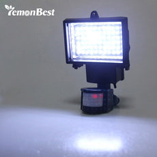 60 LED Solar Power Panel Motion Light Security Lamp with PIR for Driveway Porches Decks Sheds 5m Detection Range
