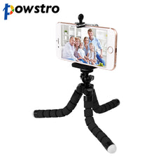 Powstro Mini Portable Flexible Tripod with Phone Holder Bracket Stand Tripod Kit for iPhone7 Xiaomi For Samsung Mobile phone DSL