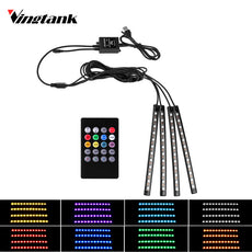 4PCS USB Car Music Control RGB LED Strip 48Leds SMD5050 Voice Controller Flexible Light Led Tape Home Decoration Atmosphere Lamp